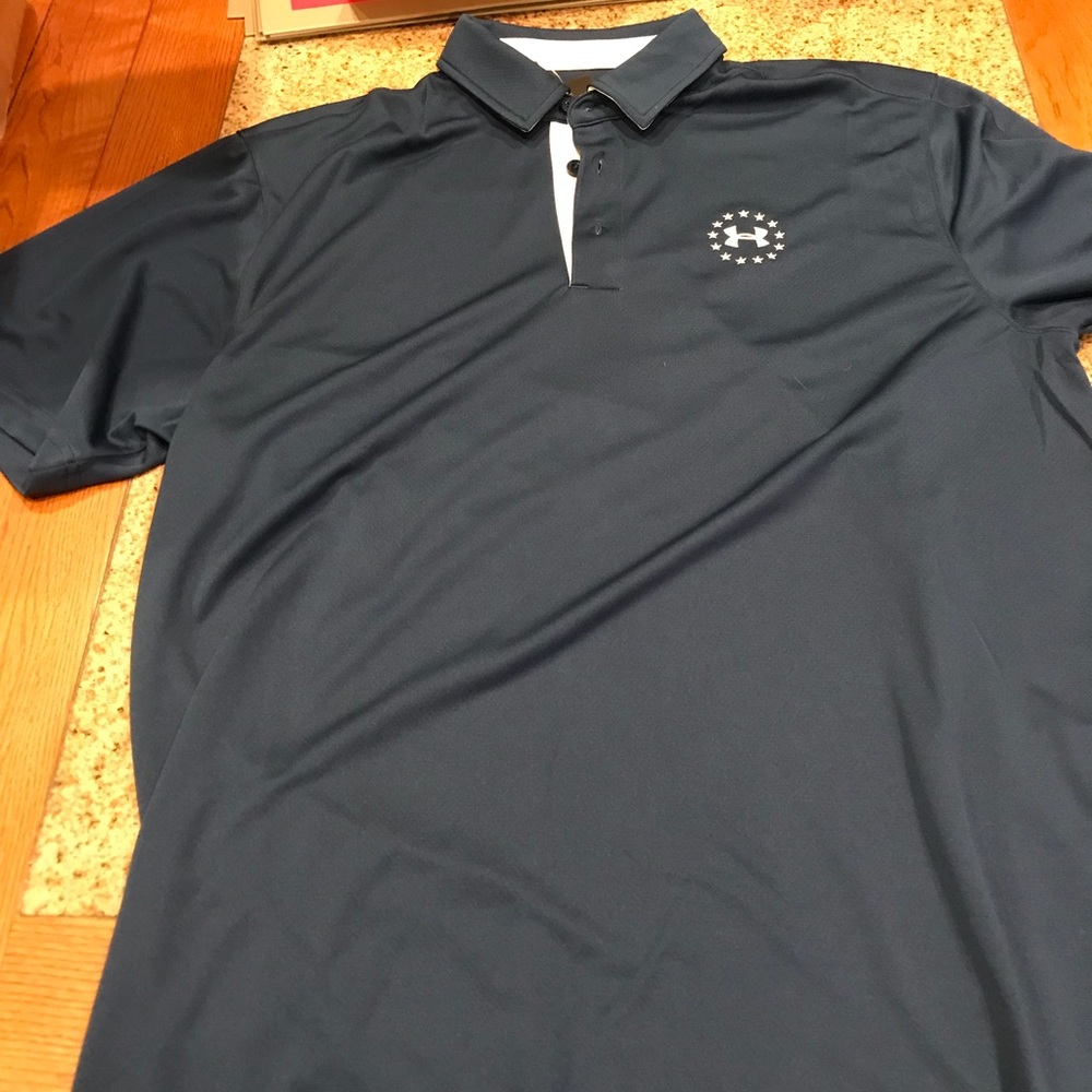Navy UA Heatgear polo, loose fit, XL